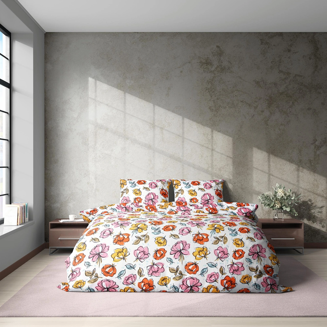 Cotton Collection Ranforce Nevresim Takımı Çiçek Bahçesi Çok Renkli