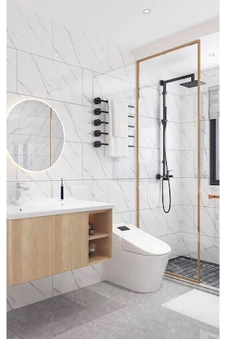 Ukab Dekor Kendinden Yapışkanlı Esnek Köpük Beyaz Pvc Mermer Panel 60x30 Cm Banyo Wc Mutfak Beyaz 30 X 60 Çok Renkli