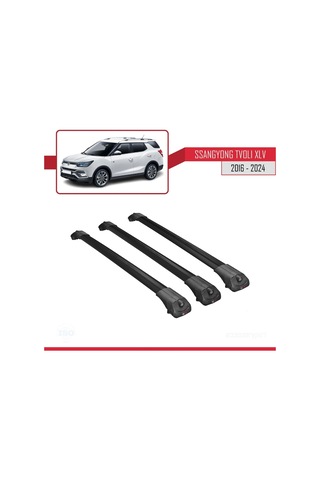 Ssangyong Tivoli Xlv 2016 Ve Sonrası İle Uyumlu Ace-1 Ara Atkı Tavan Barı Siyah 3 Adet Bar