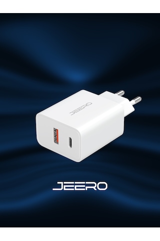 Jeero Compact 20w Usb + Type-c Çıkışlı 3.0a Hızlı Şarj Başlığı Şa
