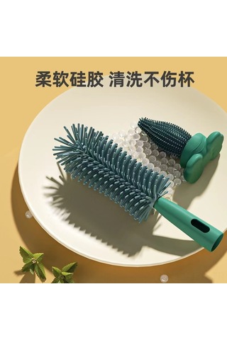 Geeroyoo Bebek Şişe Fırçası Seti - Silikon Emzik Temizleme Fırçası, Dayanıklı Ve Toksik İçermez Kırmızı