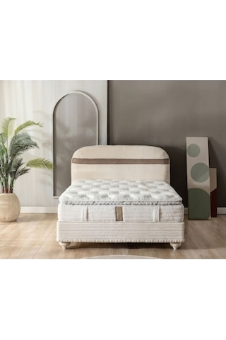 Dolce Doğal Pamuk Dokulu Ortopedik 5 Zonlu Torba Yaylı Premium Kuş Tüyü Yatak