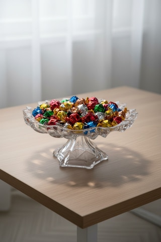 35x19 Cm Cam Ayaklı Tabak Modern Ve Dekoratif Masa Üstü Sunum