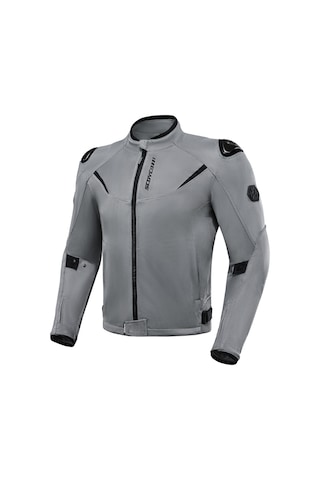 Motoanl Motosiklet Yazlık Mont Tam Fileli Çelik Omuz Korumalı Mesh Motorcu Montu Grey