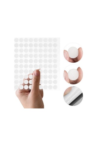 108 Adet 1 Cm Cırt Bant Yuvarlak Para Para, Arkası Yapışkanlı Beyaz