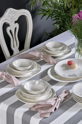 NEVA N3125 TEKNO 24 PARÇA DESENLİ PORSELEN YEMEK TAKIMI