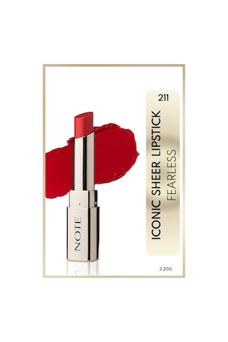 Note Cosmetique Iconic Sheer Lipstick Nemlendirici Parlak Ruj 211 Fearless - Kırmızı