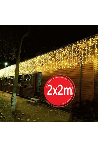 Sunlight 2x2M Sarkıt Perde Led Aydınlatma Dış Mekan G.Işığı Flash Modlu