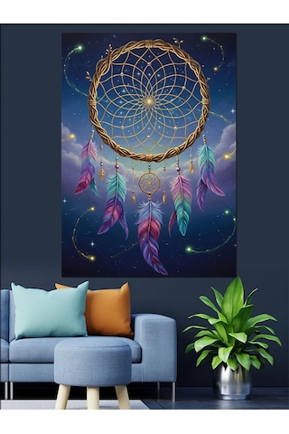 Ahşap Tablo Rüya Kapanı Mandala Çizimi