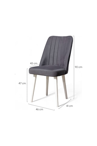 Polo Sandalye - Soho Siyah- Ahşap Beyaz Ayaklı