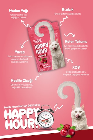 Buradabulabilirsin Reflex Happy Hour Sakinleşmeyi Destekleyici Kedi Ödül Maması 60 Gr Bbz