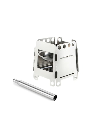 Xindoker Taşınabilir Çamur Oduncu Ve Alkol Fırını - Ağır Duty Paslanmaz Çelik - Açılabilir Oksijen Blower İle - Doğa, Kamp Ve Yeme Pişirme İçin Gümüş