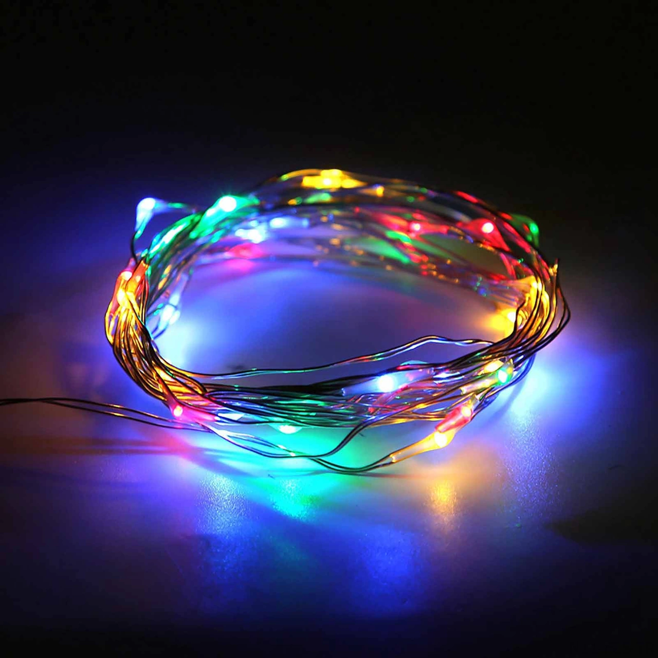 Fosenze Renkli Led Bakır Tel Işık Zinciri 2m - Dışarıdaki Dekorasyonlar İçin Su Geçirmez, Enerji Tasarruflu Pil Dahil Değil Renkli