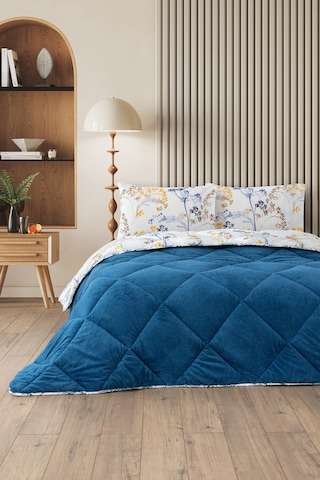 Nordelle Çift Kişilik Wellsoft Yorgan Uyku Seti Sarı Lacivert