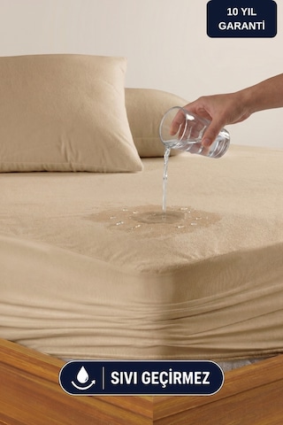 Formeya Pamukkale Kahve Mikro Fitted Sıvı Geçirmez Yatak Koruyucu TekKişilik Alez