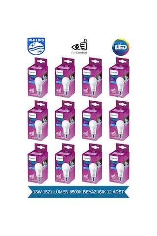 Philips Mycare Led Lamba 13w - 100w 6500k Beyaz Işık 1521 Lümen 12 Adet