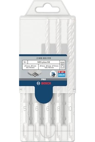 Bosch Professional Accessories Sds Plus-5 X: Set 5 Uds: 5, 6, 6, 8, 10 5