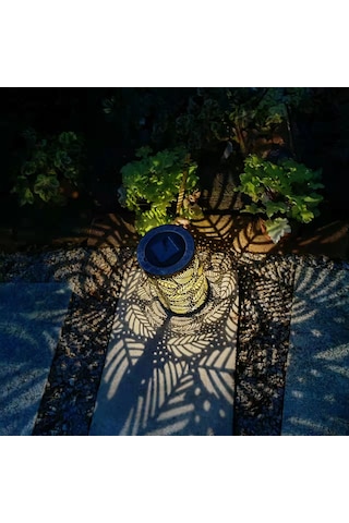 Ximistore9 Güneş Enerjili Bahçe Dekorasyonu Yaprak Desenli Suya Dayanıklı Dış Mekan Aydınlatma Lambası