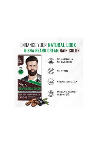 Sakal Boyama Seti 60ml,10dk Bekleme Süresi Amonyak Paraben İcermez,cilde Leke Yapmaz Dark Brown