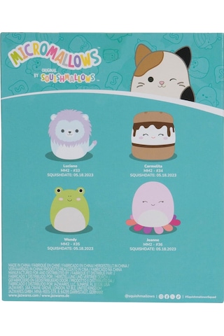 Micromallows Squishmallows Mini Yumuşak Peluş Oyuncak 4 Lü Figür Seti - 6 Cm - Model - 1 Çok Renkli