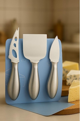 Zhltools Inox Peynir Bıçağı Seti - Tereyağı Bıçağı Kahvaltı Seti Profesyonel Tasarım 304 Paslanmaz Çelik Gümüş