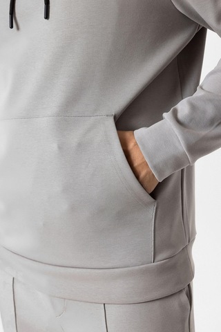 Backandbond Gri Regular Fit Pamuklu Kapüşonlu Sweatshirt Açık Gri