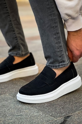 Roof Atelier Erkek Siyah Süet Loafer Ayakkabı - 615 - Lüx Süet Siyah