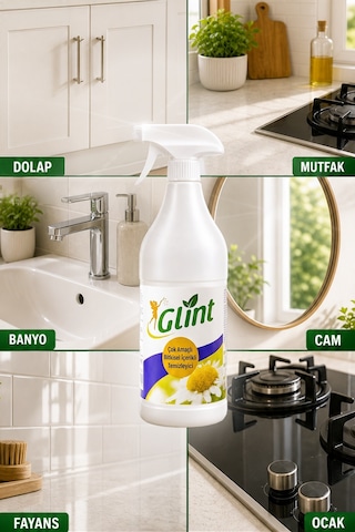Glint Çok Amaçlı Bitkisel İçerikli Temizleyici Yağ Çözücü Ve Kireç Sökücü Tekli