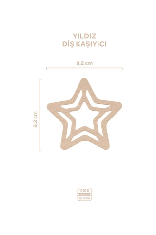 Silikon Diş Kaşıyıcı Yıldız Latte Bej
