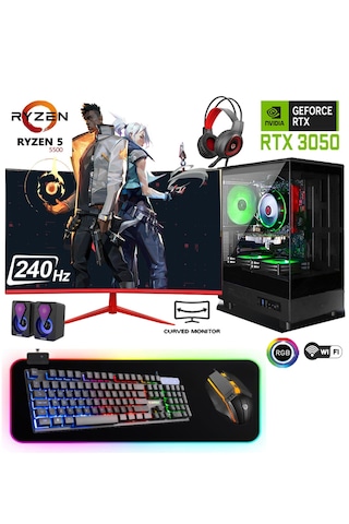 Apphirex TC78X R5-5500 16 GB 512 GB SSD 6 GB RTX3050 24" W11P Masaüstü Oyuncu Bilgisayarı