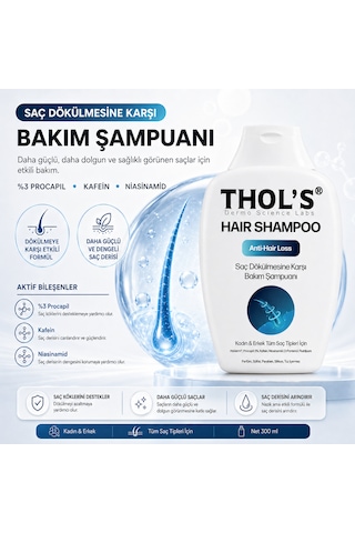 Thols Tb28 Saç Dökülmesine Karşı Bakım Şampuanı Tüm Saçlar Ve Günlük Kullanım 300 Ml Tüm Saç Tipleri