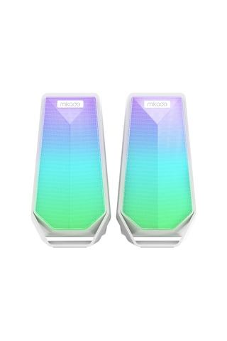 Mikado Md-188 2.0 5w 2 Bluetooth Beyaz Rgb Aydınlatmalı + Usb Kablo Usb 5v Speaker Hoparlör