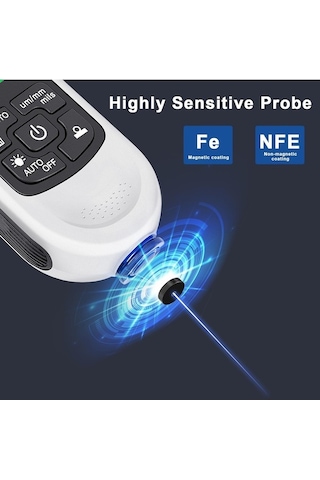 Trendooze Profesyonel Otomotiv Ölçer Kaplama Kalınlığı İçin Ekran Dijital Beyazı Vz