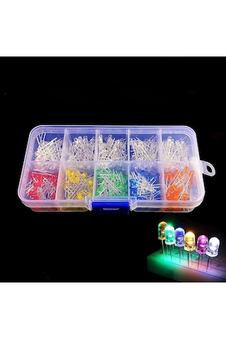 3mm Led Seti 500 adet Plastik Şefaf Kutulu Kendin Yap Kiti