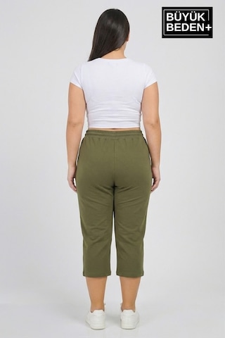 Süperlife Kadın Büyük Beden Şort 3xl-6xl Rahat Kesim Diz Altı Günlük Şort-spr26bsrk591 Haki
