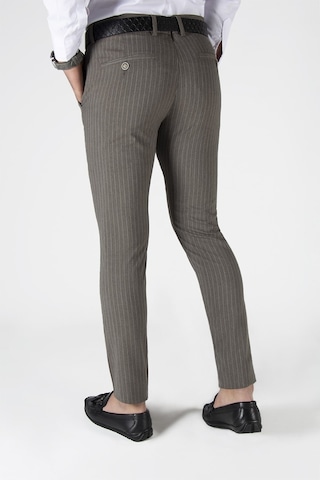 Terapi Men Erkek Slim Fit Dik Çizgili Italyan Kesim Keten Pantolon 21k-2200420-2 Kahve Kahverengi