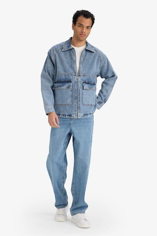 Defacto Relax Fit Fermuarlı Denim Ceket F0097ax25aunm39 Mavi