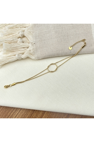 Sonsuzluk Bileklik Düğüm Model Yüksek Kalite 316 L Paslanmaz Çelik Gold 17 + 5 Cm
