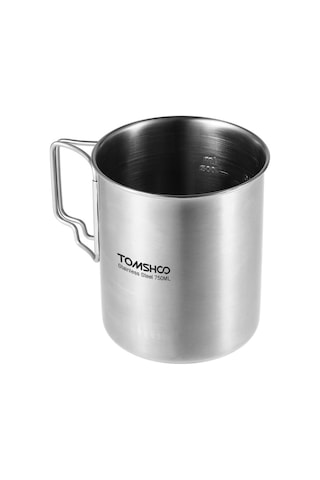 Neevoyu Tomshoo Paslanmaz Çelik 750ml Kamp Bardağı - Katlanabilir Kulplu Ve Ölçekli Diğer