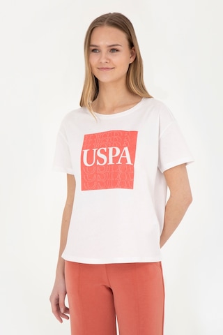U.S. Polo Assn. Kadın Ekru Bisiklet Yaka Tişört 50282904-VR019