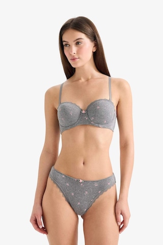 Defacto Çiçekli Dantel Detaylı Brazilian Külot F6141ax26spgr371 Gri-gr371
