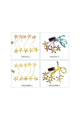 Pazly Yıldız Ve Şeklinde Ramazan Peri Pencere Partisi Parti Noel Led Işıklar Işık Hilal Dizisi Dekorasyonu Bayramı Ay Asılı 5ft 10led Tb