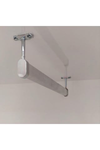 Fsm Alüminyum 50 Cm Dolap Içi Oval Elbise Askı Borusu 2 Adet Tavan Askı Aparatı Vidaları
