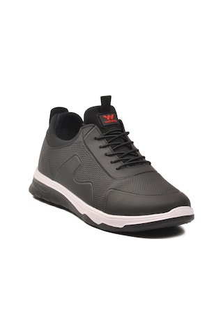 Siyah Kırmızı Lastik Bağcıklı Hafif Esnek Erkek Spor Ayakkabı Kaif 2323 M Siyah-kırmızı