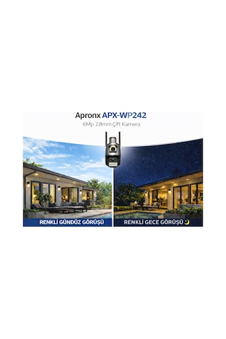 Apx-wp242 6mp 2.8mm Çift Kamera 19 Led Wifi Ptz 11.03.01.002700