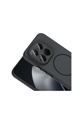 Vendas Xiaomi 15t Pro Kılıf M-safe Şarj Özellikli Zore Tea Kapak + Cam Ekran Koruyucu Siyah