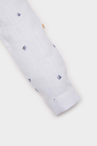 DeFacto Erkek Bebek Desenli Flamlı Poplin Uzun Kollu Gömlek E2022A525SPER85 Ekru