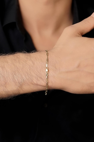 14 Ayar Altın Ataç Zincir Erkek Bileklik 2.30 Mm Pembe Altın