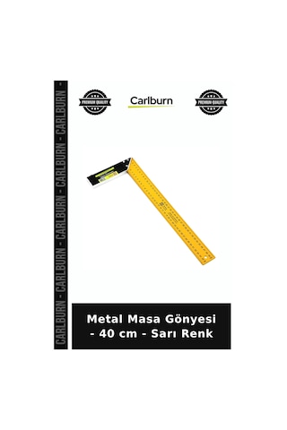 Özel Üretim Marangozluk Ölçüm Teknik Çizim Atölye İnşaat Metal Masa Gönyesi - 40 Cm - Sarı Renk