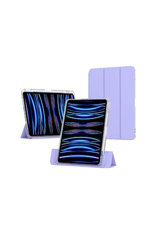 iPad Uyumlu  Air 11 2024 Kılıf Magnetik Ayrılabilen Airbagli Tygo Sliding Tablet Kılıfı - Koyu Yeşil Kapaklı Kılıf